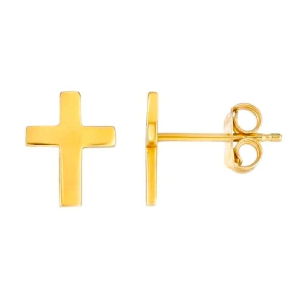 10K YELLOW GOLD CROSS EARRINGS‼️
